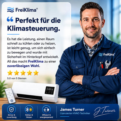 FreiKlima Pro – Tragbarer Klimakühler & Heizung ohne Installation | 2-in-1 Klimatisierung | Bis 51 m²