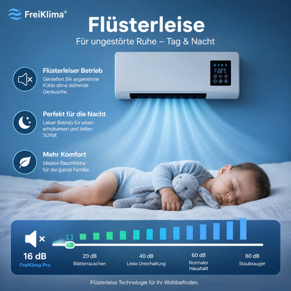 FreiKlima Pro – Tragbarer Klimakühler & Heizung ohne Installation | 2-in-1 Klimatisierung | Bis 51 m²